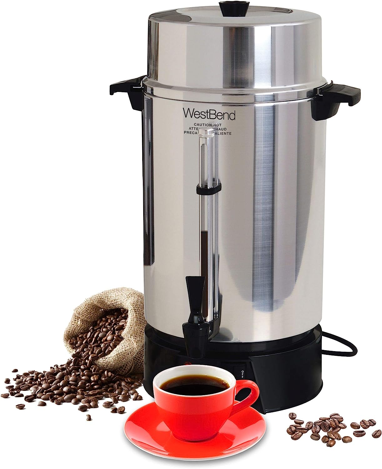 West Bend 100-Cup Commercial Aluminum Coffee Urn with Auto Temp Contro